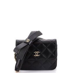 Chanel Bow Strap Card Holder On Chain