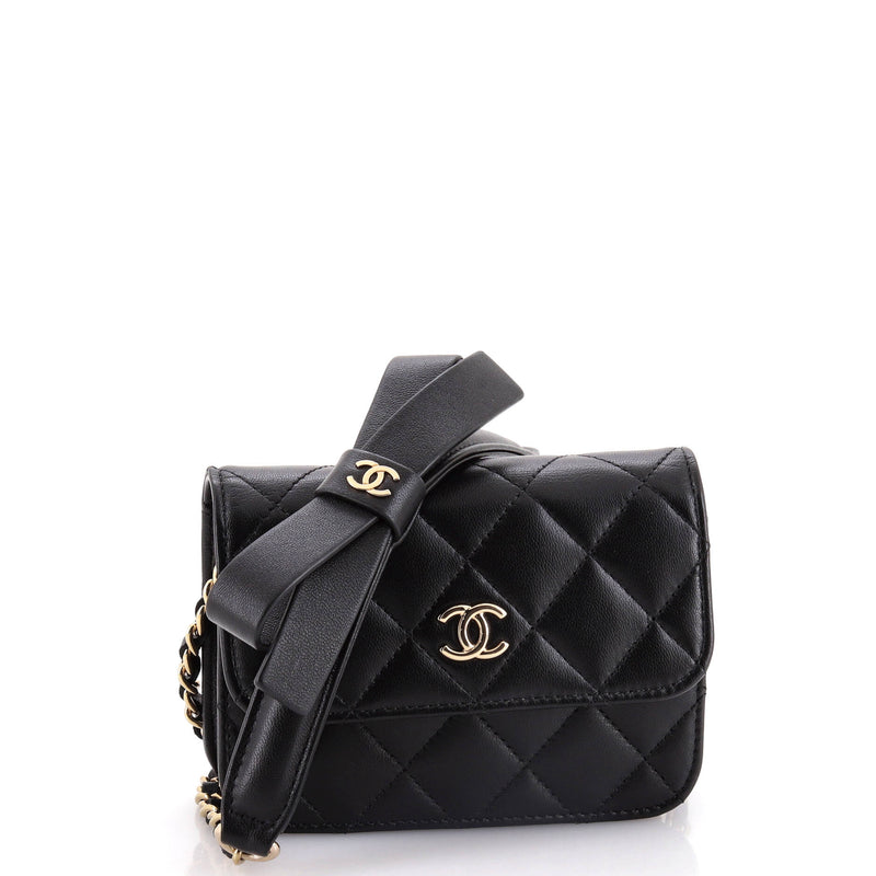 Chanel Bow Strap Card Holder On Chain