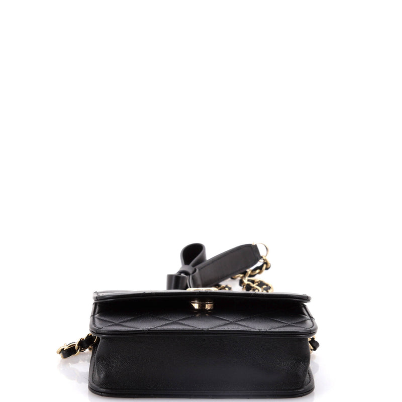 Chanel Bow Strap Card Holder On Chain