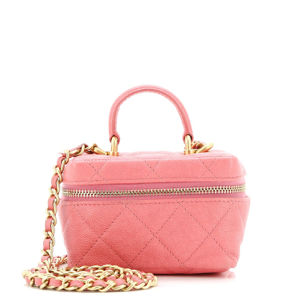 Chanel Top Handle Zip Around Vanity Case