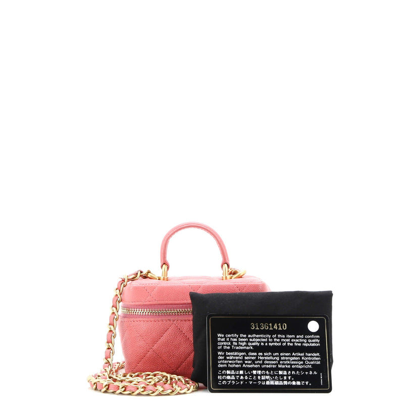 Chanel Top Handle Zip Around Vanity Case