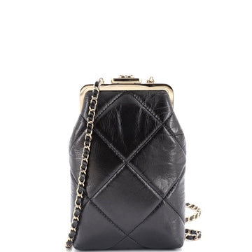 Chanel Cc Kisslock Frame Clutch With
