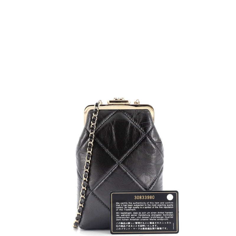 Chanel Cc Kisslock Frame Clutch With