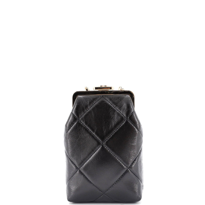 Chanel Cc Kisslock Frame Clutch With