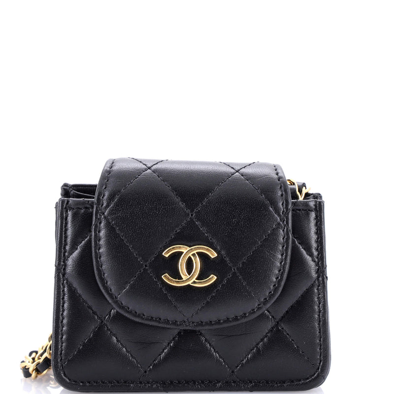 Chanel Cc Accordion Round Flap Clutch