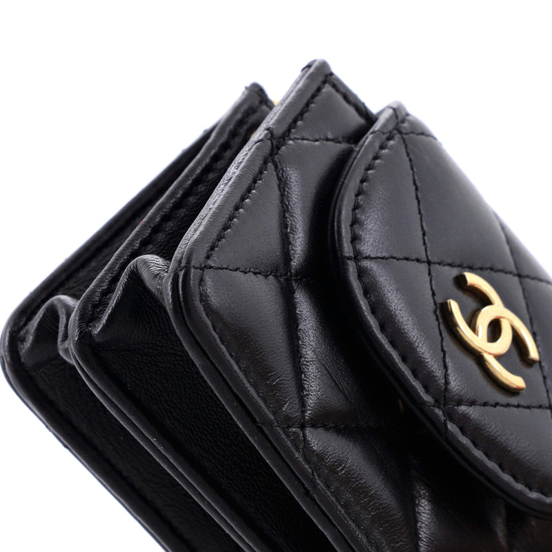 Chanel Cc Accordion Round Flap Clutch