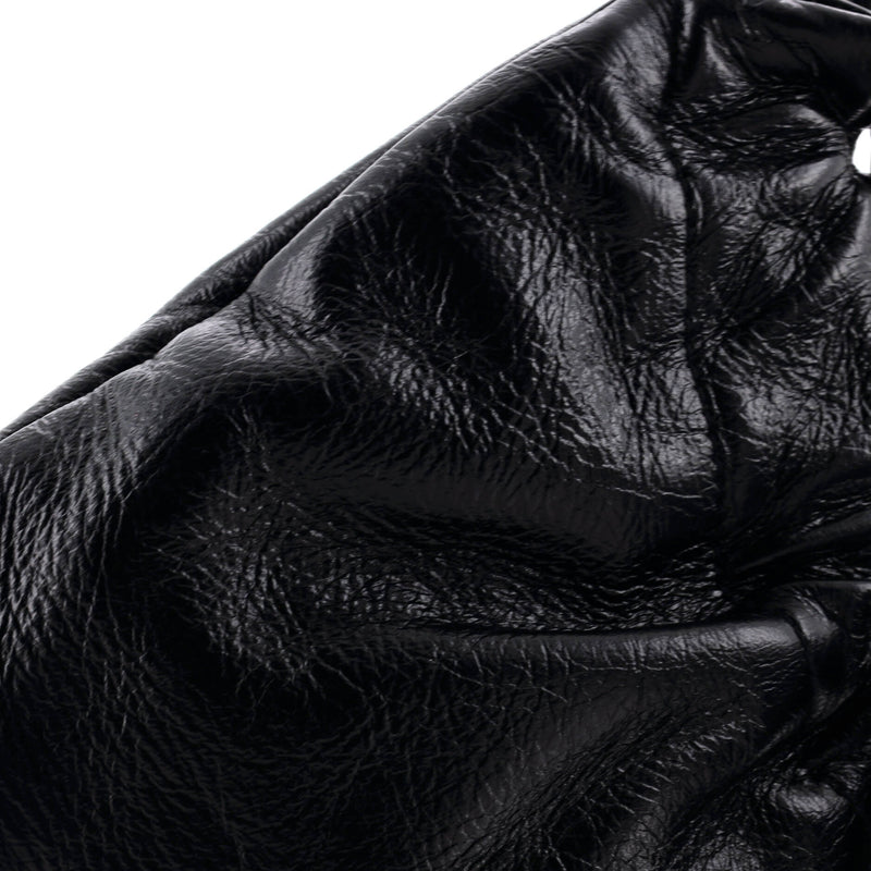 Saint Laurent Pac Ruched Hobo Leather