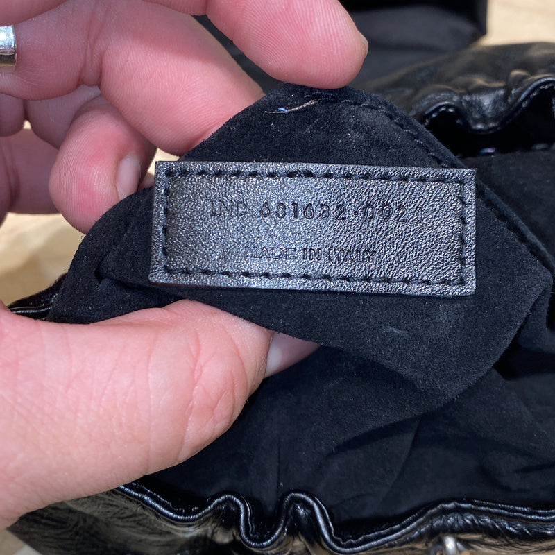 Saint Laurent Pac Ruched Hobo Leather