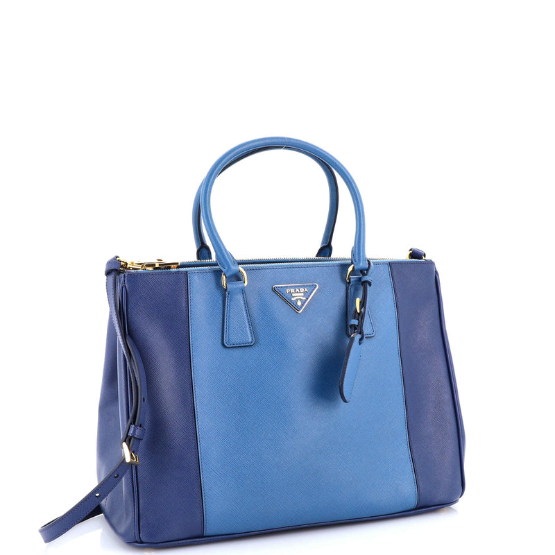 Prada Bicolor Double Zip Lux Tote