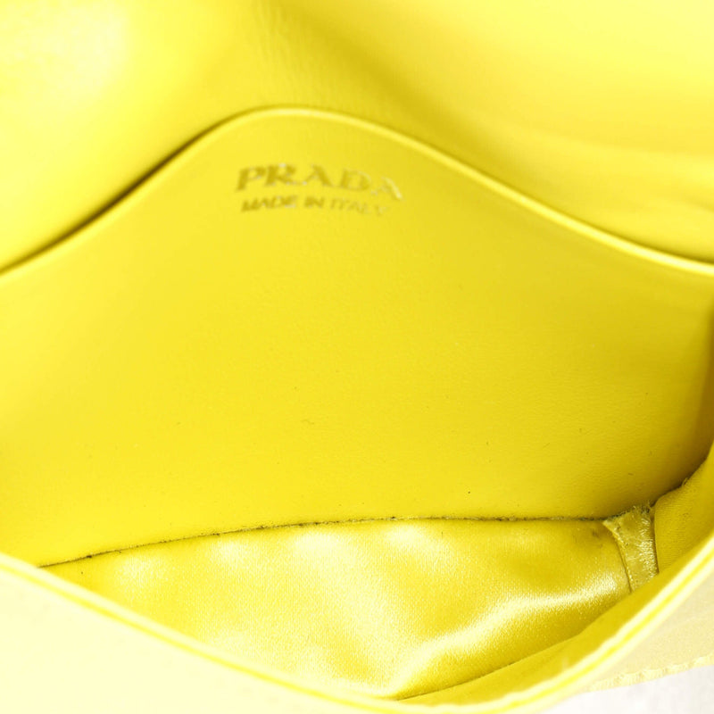 Prada Flap Card Holder With Chain Satin