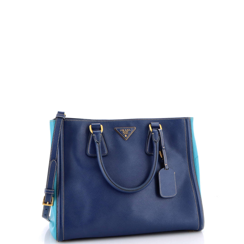 Prada Bicolor Lux Convertible Open Tote