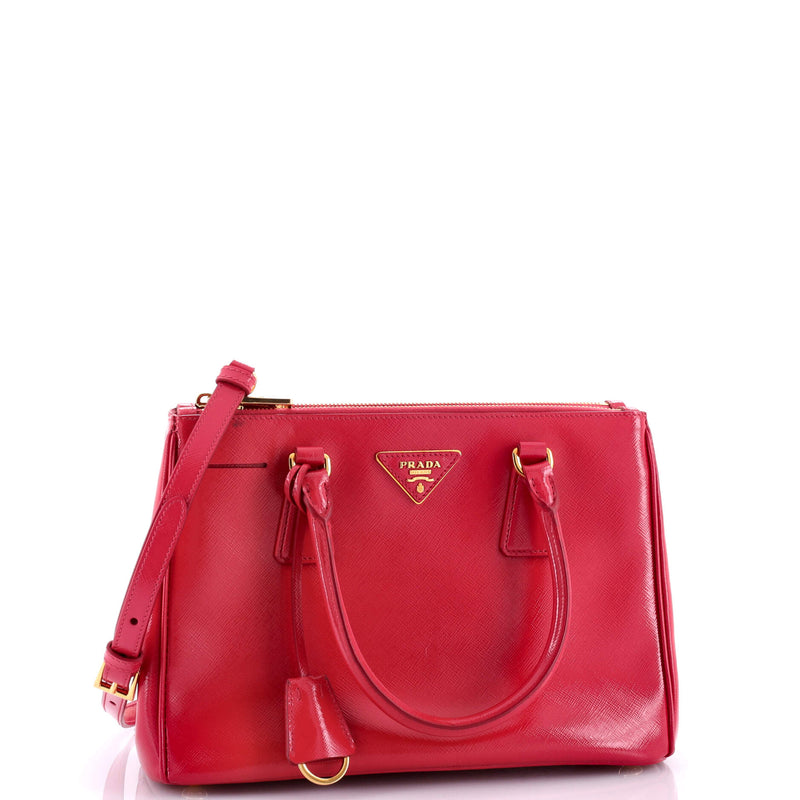 Prada Double Zip Lux Tote Vernice