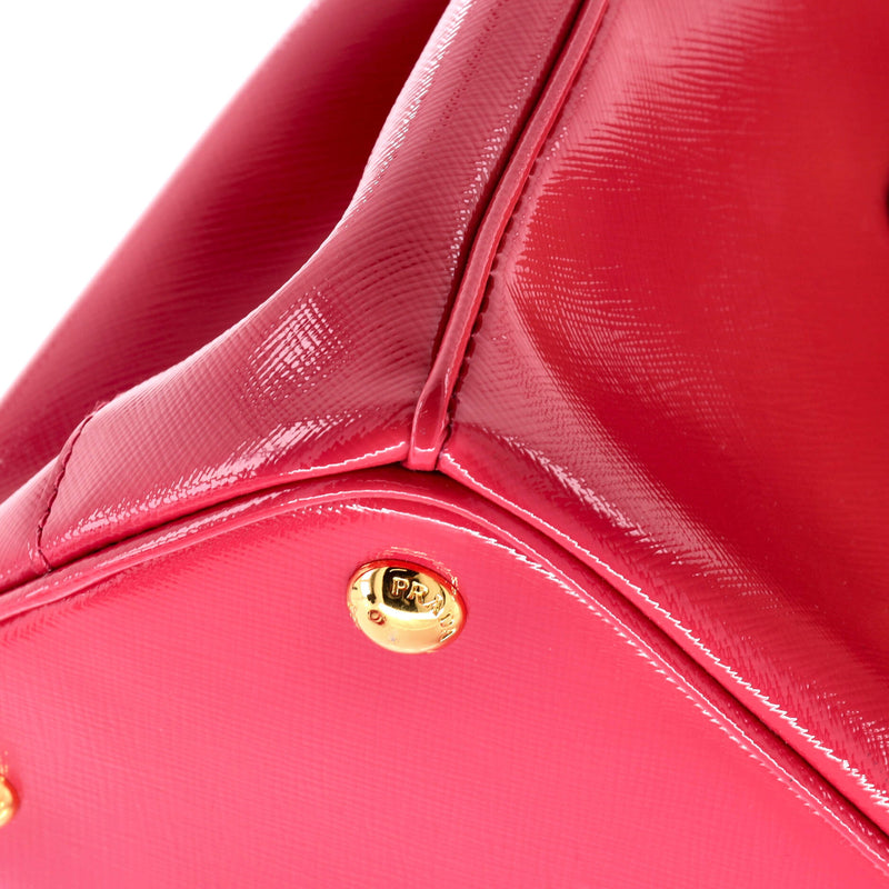 Prada Double Zip Lux Tote Vernice