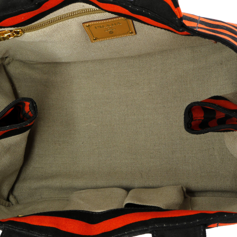 Prada Canapa Tote Printed Canvas Large