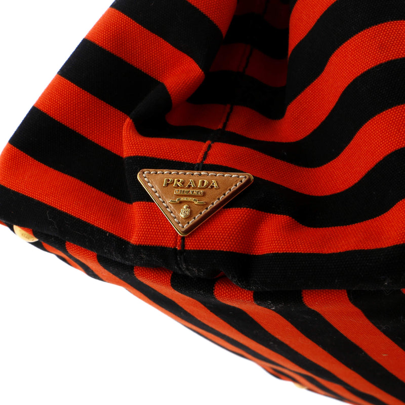 Prada Canapa Tote Printed Canvas Large