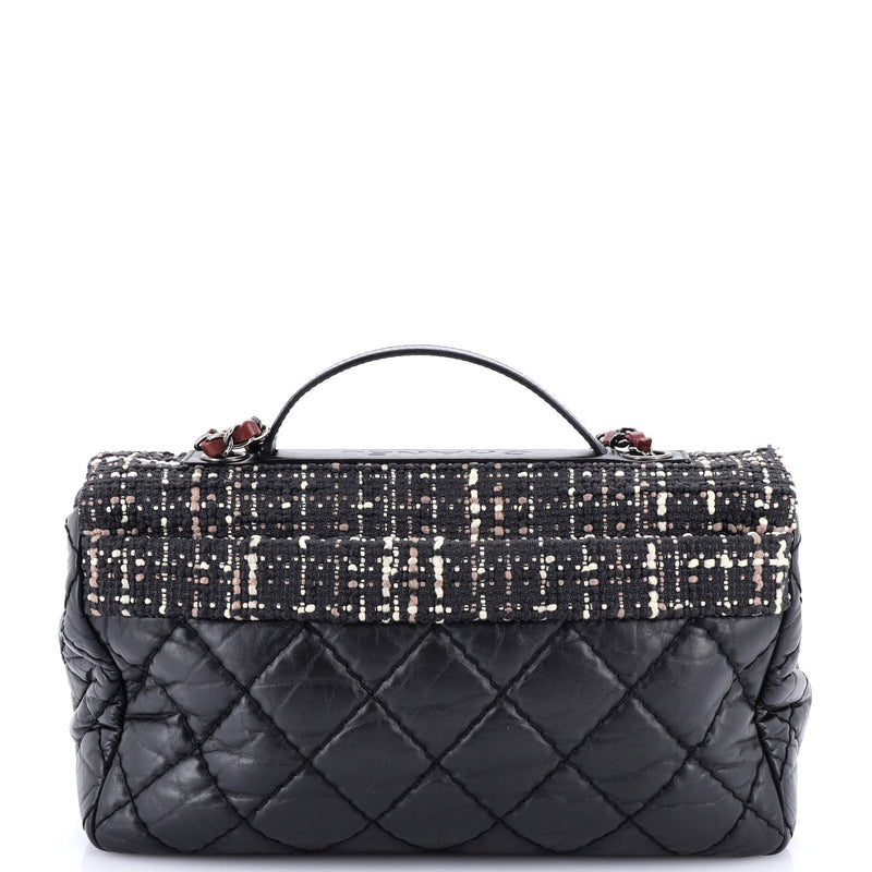 Chanel Cc Top Handle Flap Bag Tweed And