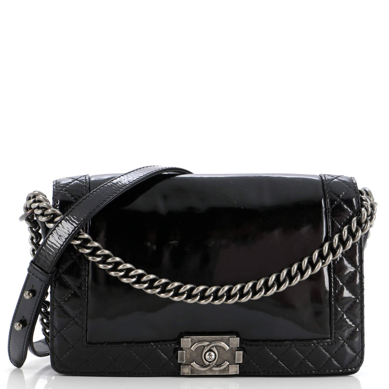 Chanel Reverso Boy Flap Bag Patent New