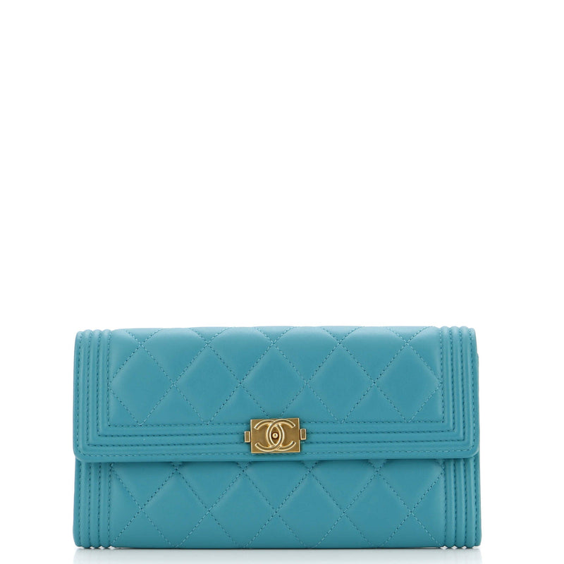 Chanel Boy Flap Wallet Quilted Lambskin