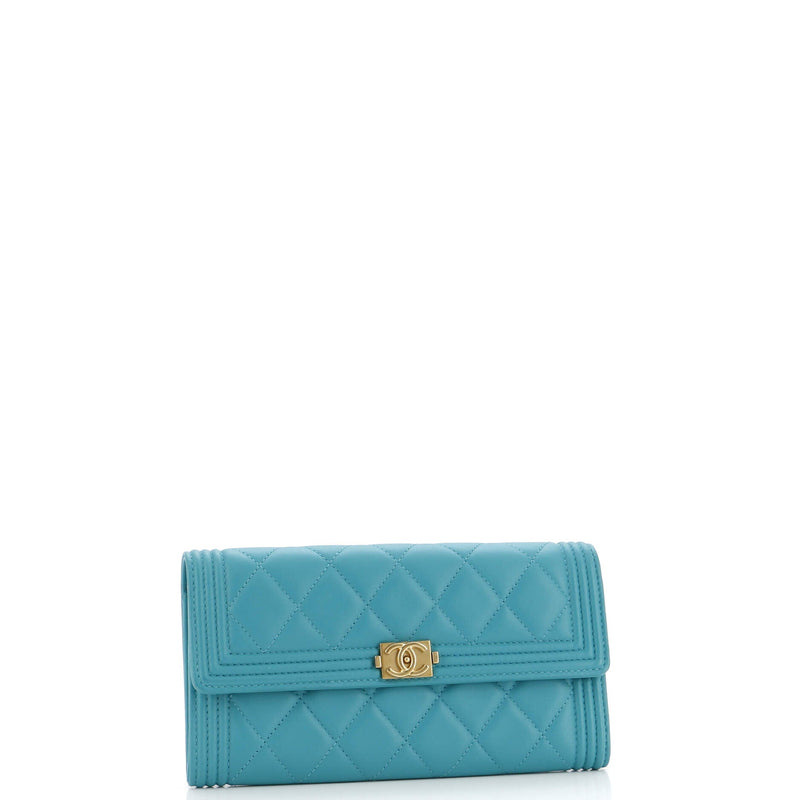 Chanel Boy Flap Wallet Quilted Lambskin