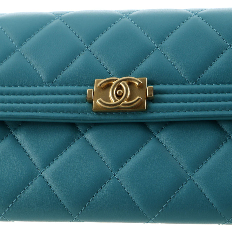 Chanel Boy Flap Wallet Quilted Lambskin