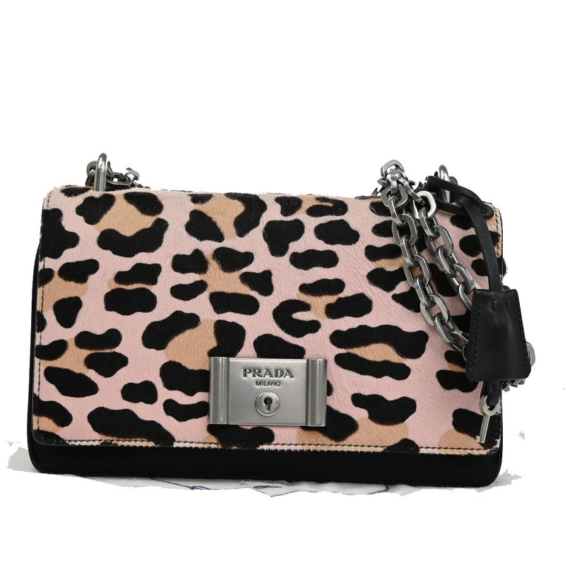 Prada Milano Leopard Shoulder Bag Pony