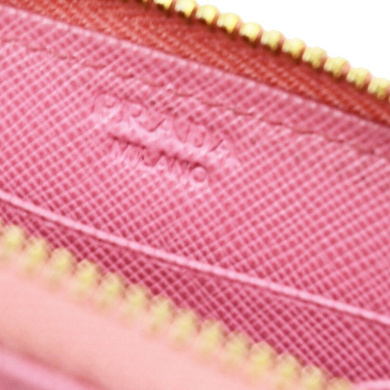 Prada Logo Mini Zipper Around Compact