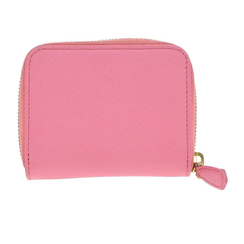 Prada Logo Mini Zipper Around Compact