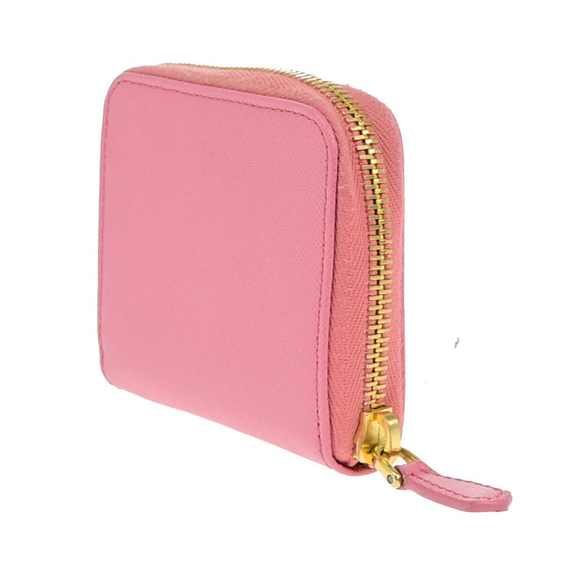 Prada Logo Mini Zipper Around Compact