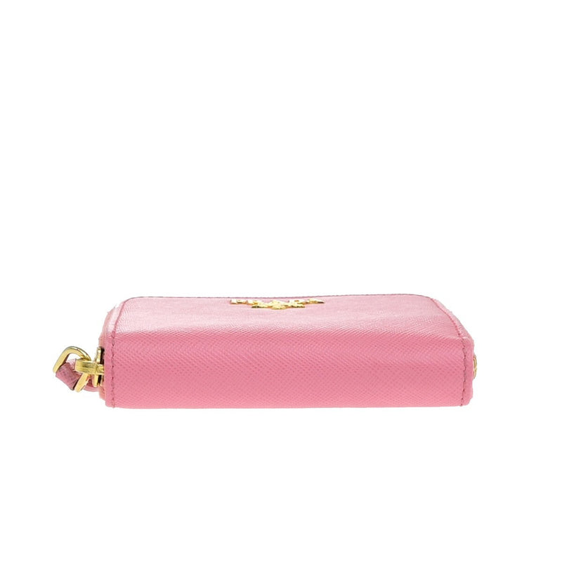 Prada Logo Mini Zipper Around Compact