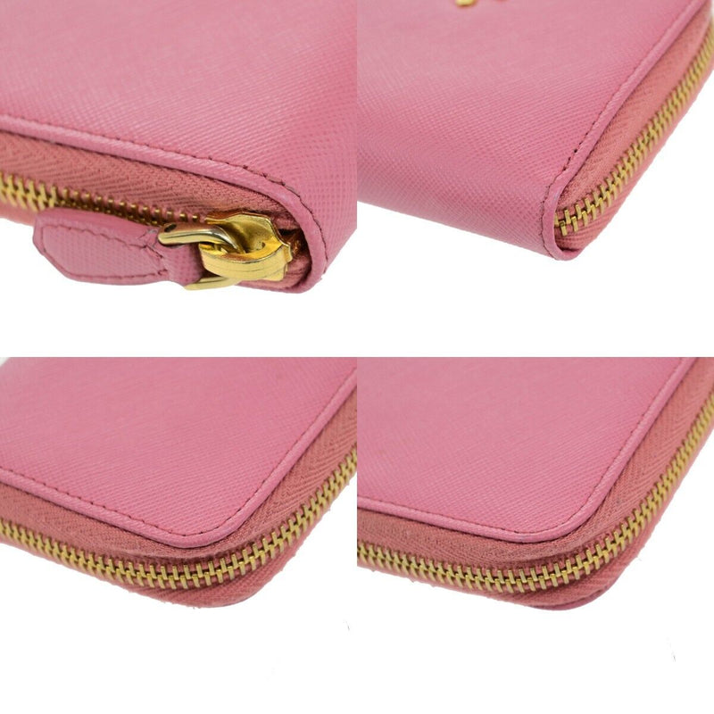 Prada Logo Mini Zipper Around Compact