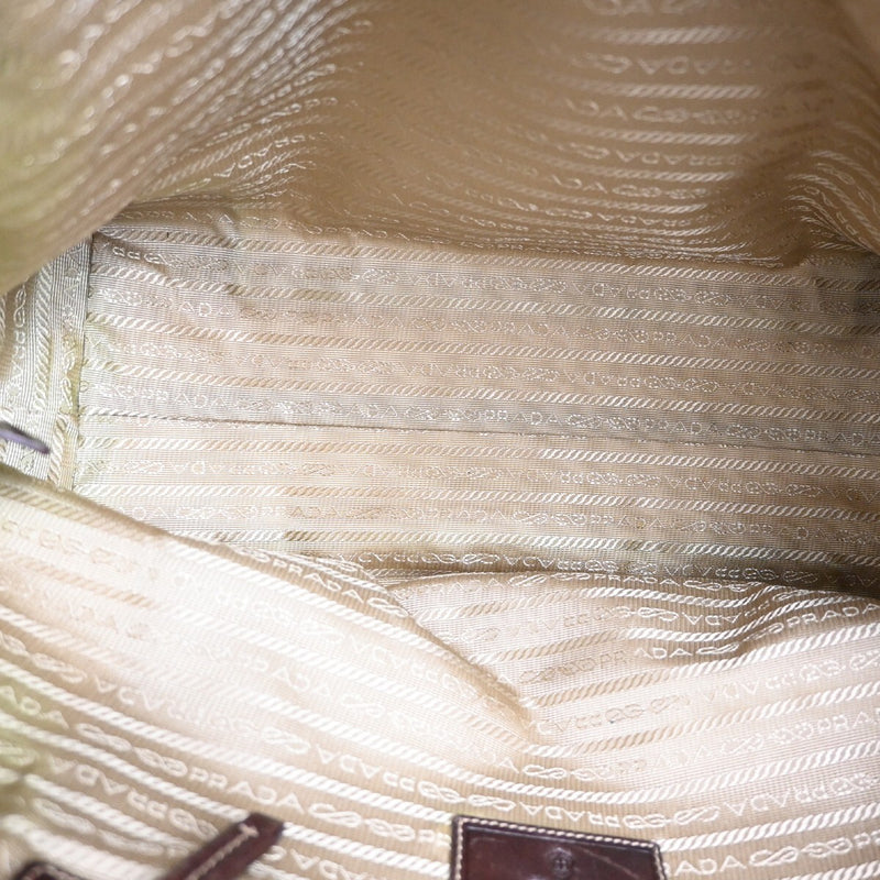 Prada Milano Logo Shoulder Bag Canvas