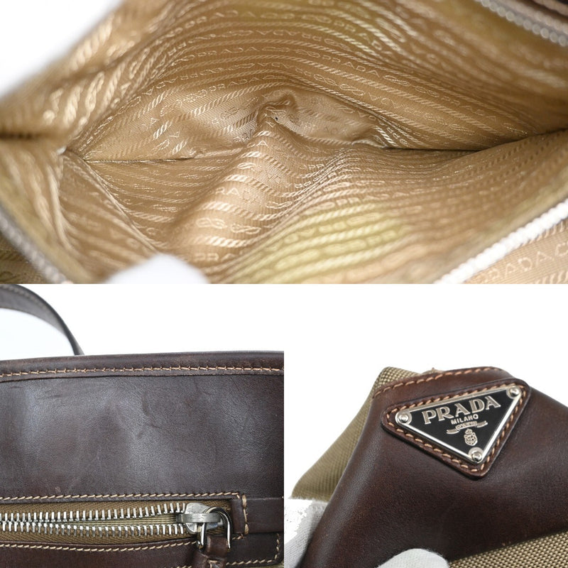 Prada Milano Logo Shoulder Bag Canvas