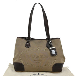 Prada Milano Logo Shoulder Bag Canvas