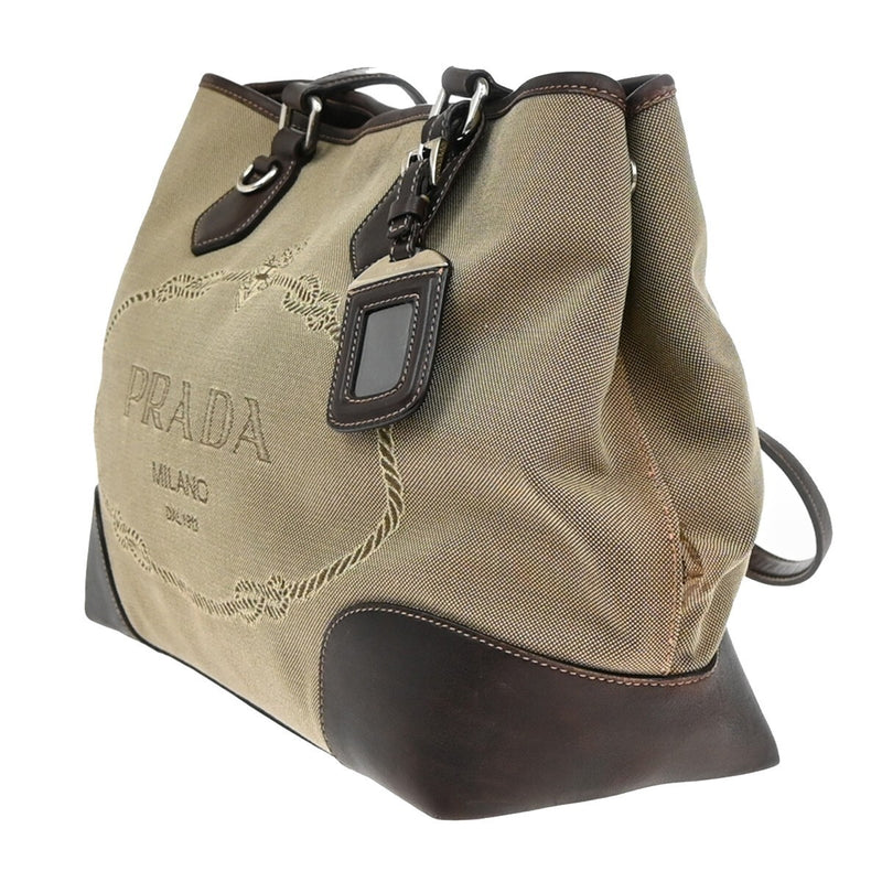Prada Milano Logo Shoulder Bag Canvas