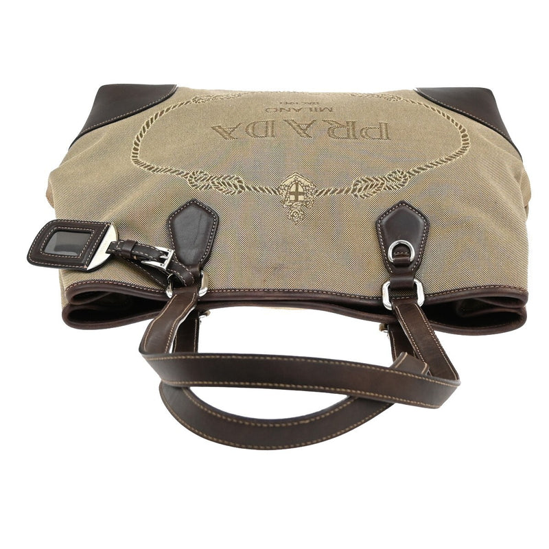 Prada Milano Logo Shoulder Bag Canvas