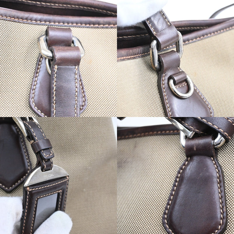Prada Milano Logo Shoulder Bag Canvas