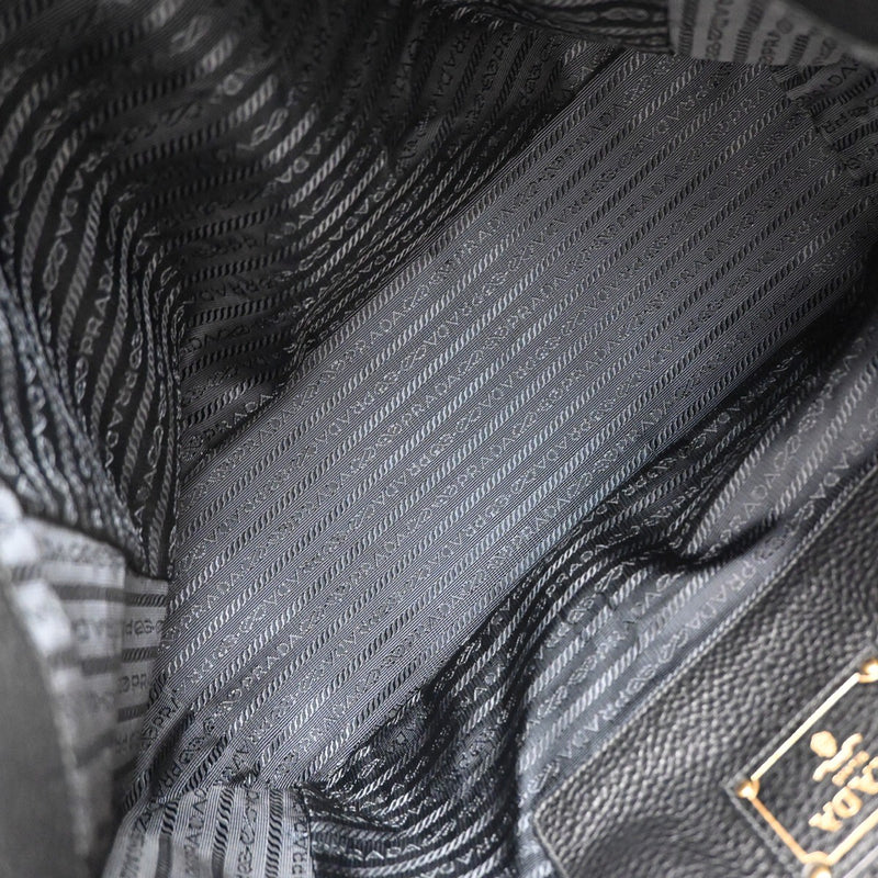 Prada Logo Shoulder Tote Bag Leather