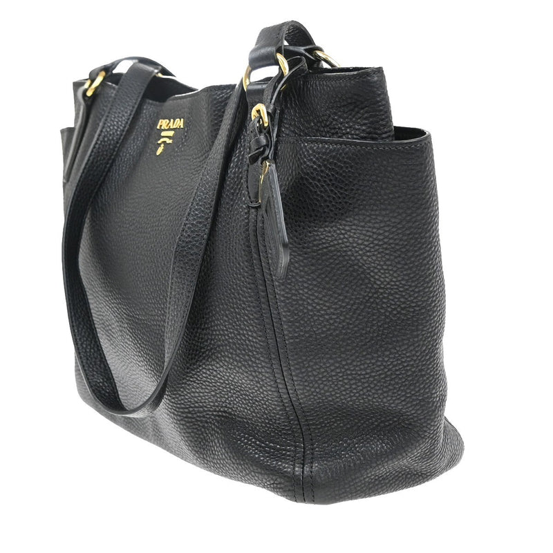 Prada Logo Shoulder Tote Bag Leather