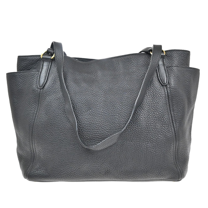 Prada Logo Shoulder Tote Bag Leather