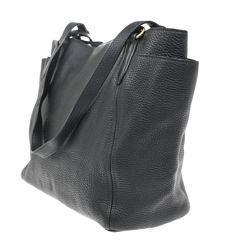 Prada Logo Shoulder Tote Bag Leather