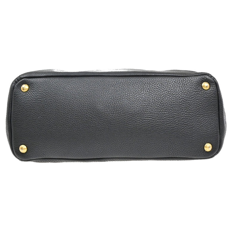 Prada Logo Shoulder Tote Bag Leather