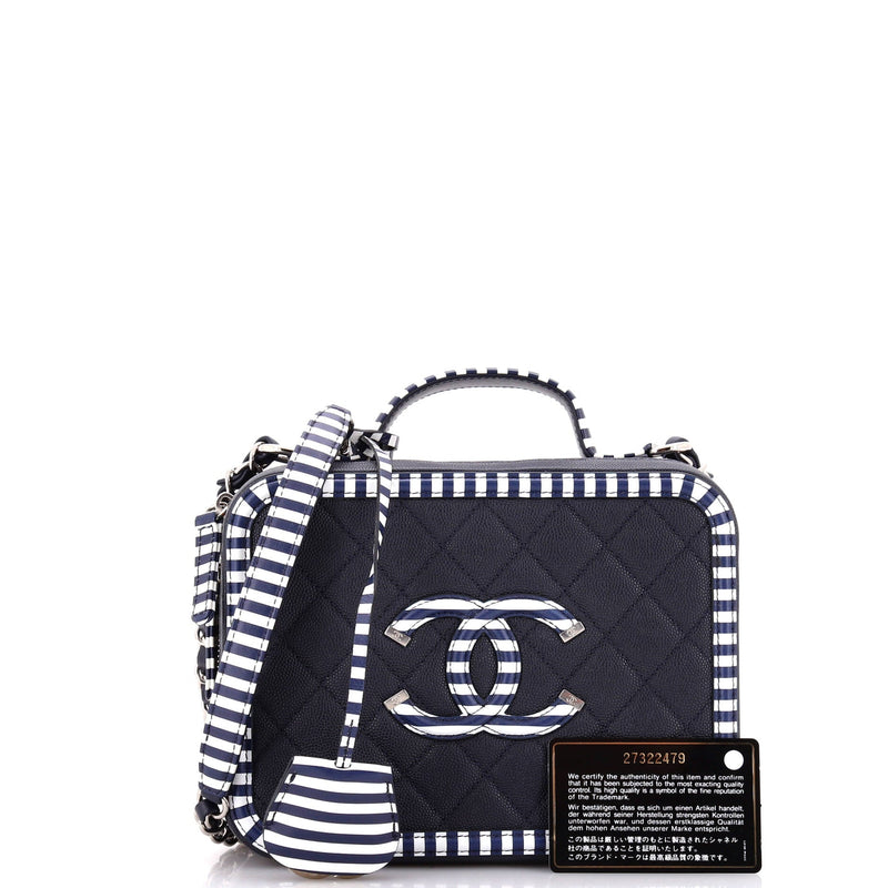 Chanel Filigree Vanity Case Quilted