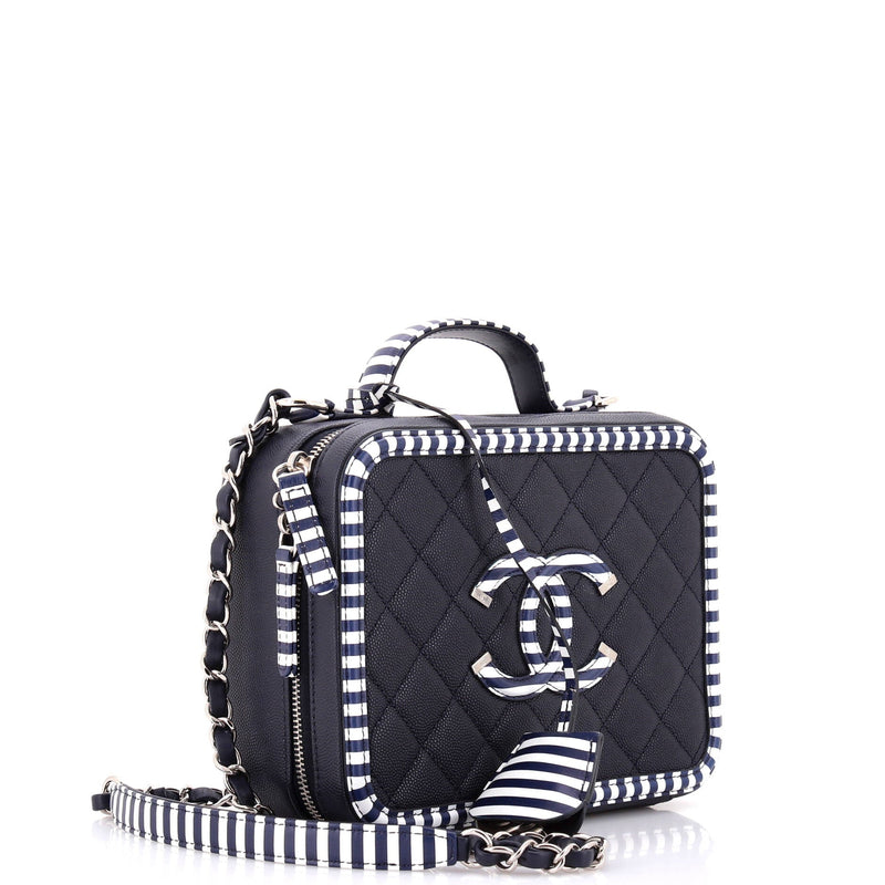 Chanel Filigree Vanity Case Quilted