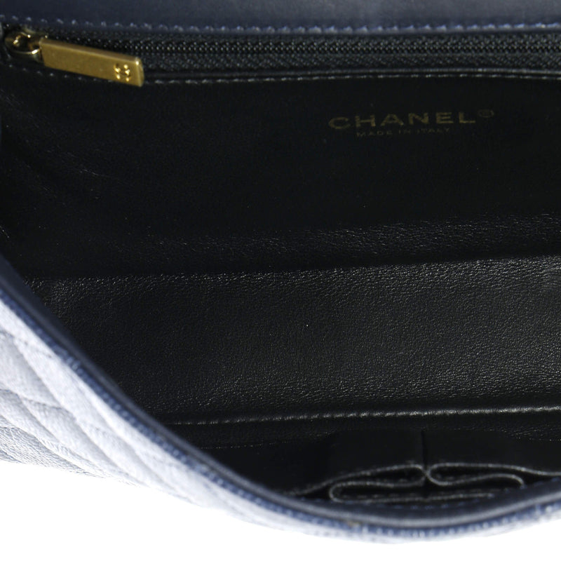 Chanel Filigree Flap Bag Quilted Caviar