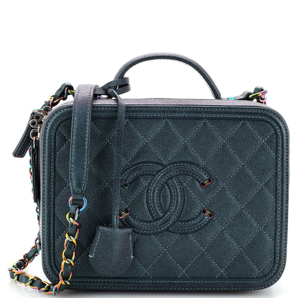 Chanel Filigree Vanity Case Quilted