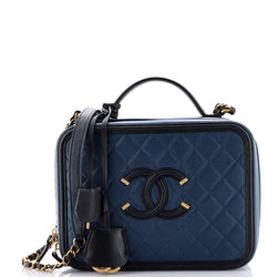 Chanel Filigree Vanity Case Quilted