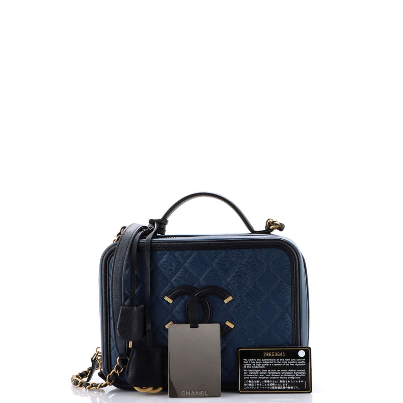 Chanel Filigree Vanity Case Quilted