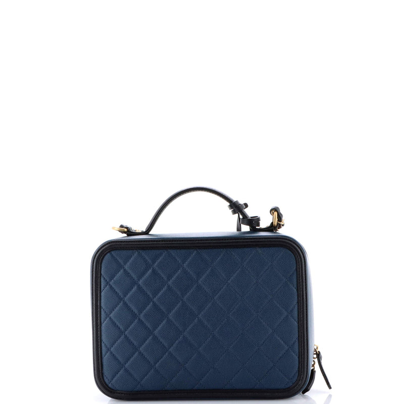 Chanel Filigree Vanity Case Quilted