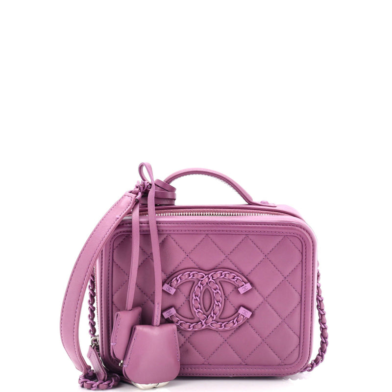 Chanel Filigree Vanity Case Quilted