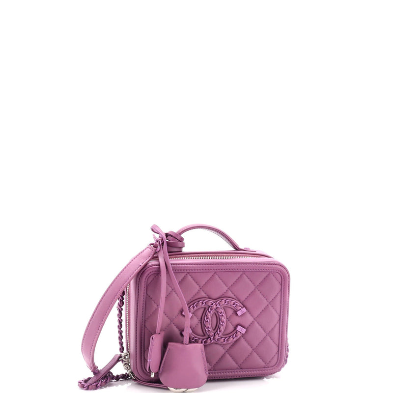 Chanel Filigree Vanity Case Quilted